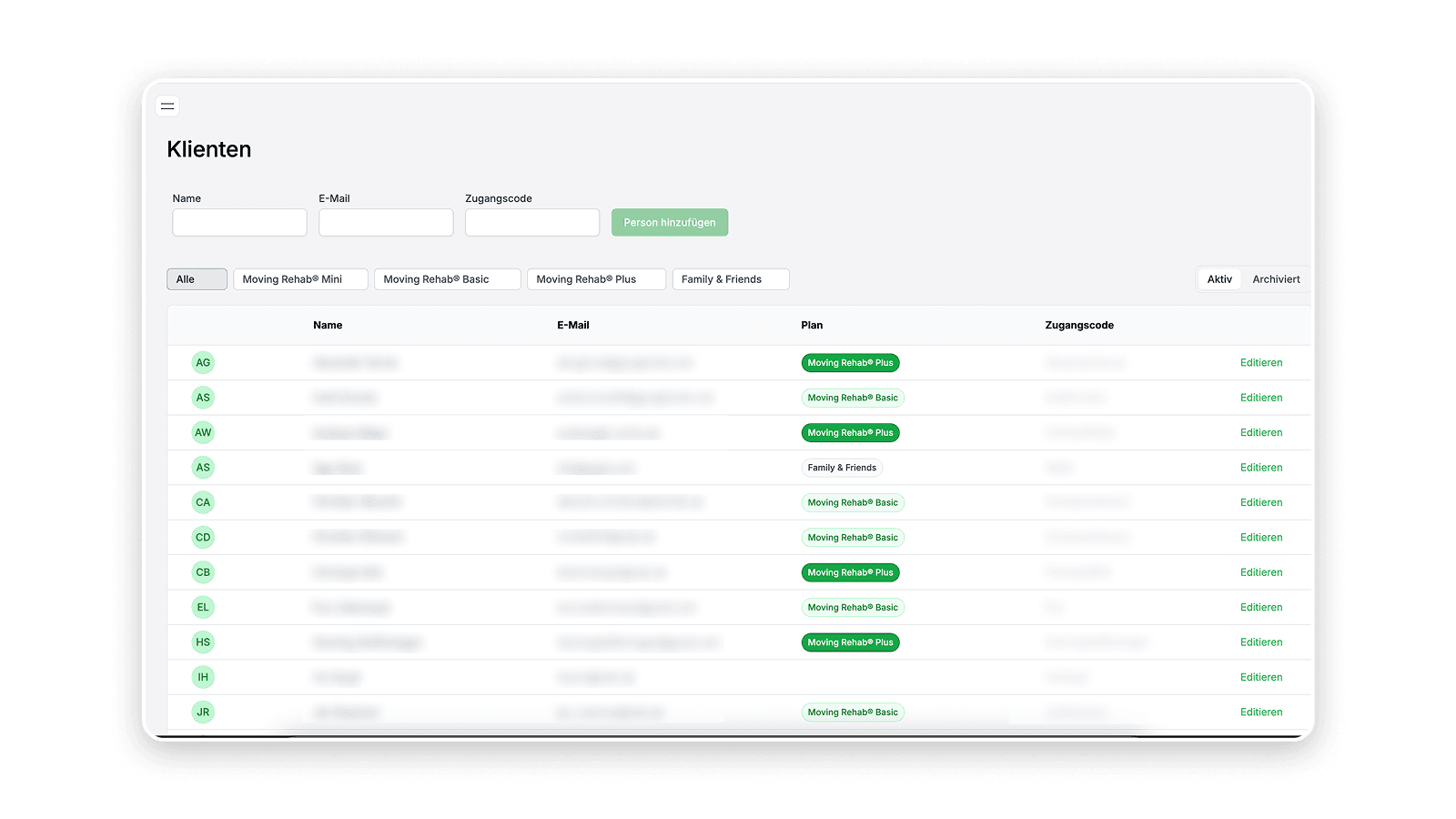 Moving Monkey client database